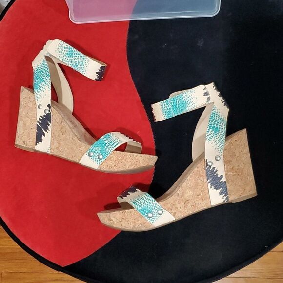 Lucky Genuine Leather McDowell Wedges in Snakeskin Size 8.5 - Picture 5 of 12